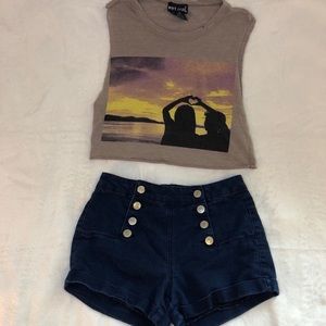 top and shorts